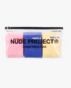 Nude Project Allday Cotton Candy Socks 3Xpack Hot