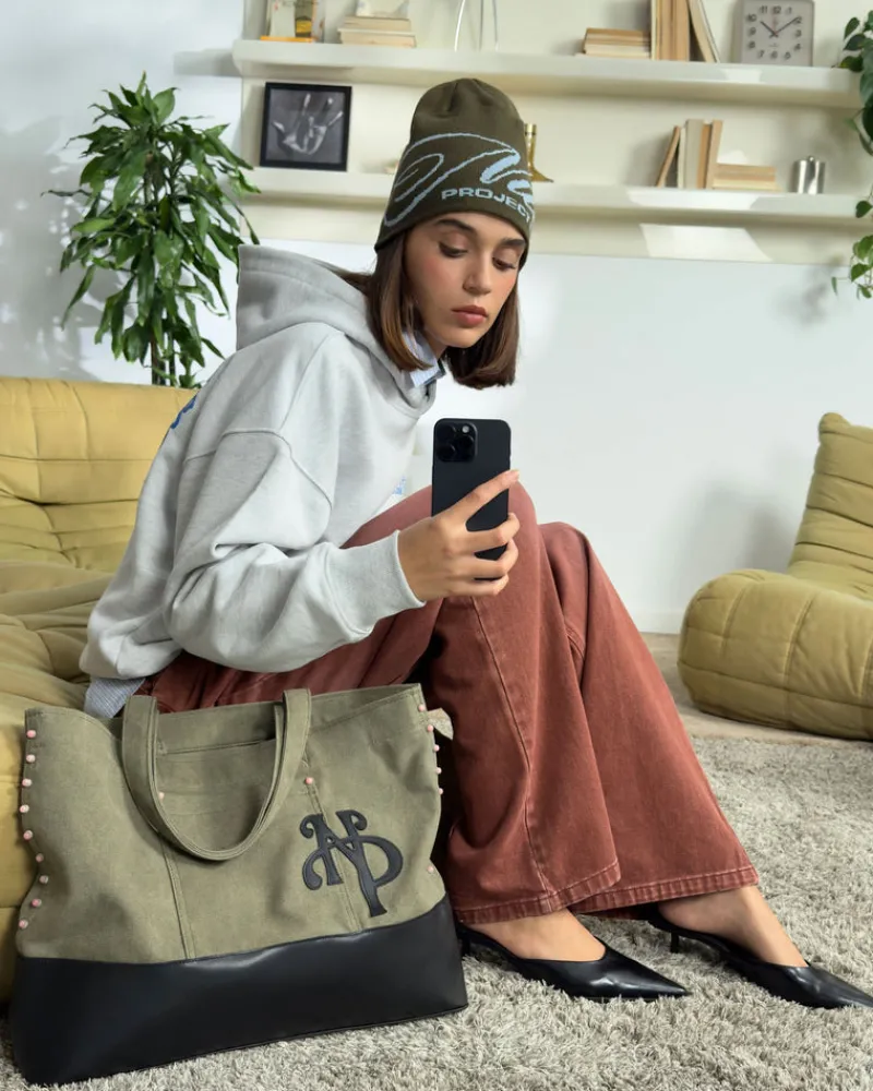 Nude Project Allday Shopper Bag Olive New