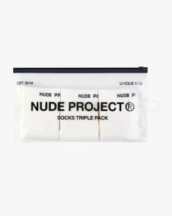Nude Project Allday Socks White 3Xpack Best