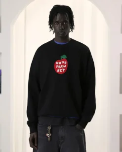 Nude Project Apple Crew Sweatshirt Black Fashion