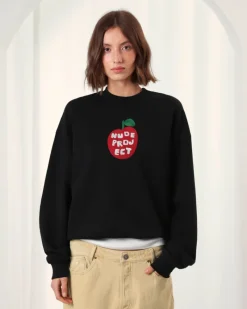 Nude Project Apple Crew Sweatshirt Black Fashion