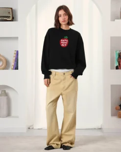 Nude Project Apple Crew Sweatshirt Black Fashion