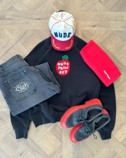 Nude Project Apple Crew Sweatshirt Black Fashion