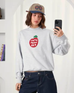 Nude Project Apple Crew Sweatshirt Grey Melange Hot