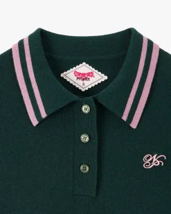 Nude Project Bacuri Knit Polo Green New