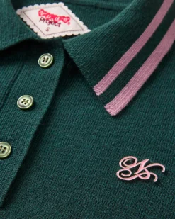 Nude Project Bacuri Knit Polo Green New