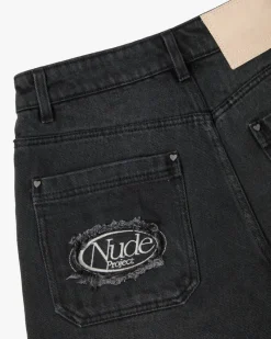 Nude Project Basic Denim Shorts Black Outlet