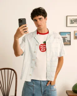 Nude Project Block Shirt Baby Blue Sale