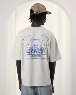 Nude Project Call Tee Grey Melange Sale