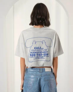 Nude Project Call Tee Grey Melange Sale