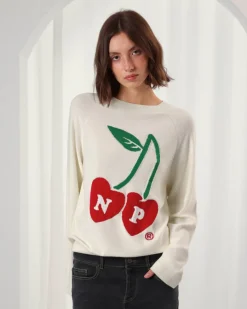 Nude Project Cerise Knit Sweater Marshmallow Hot