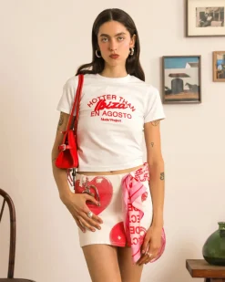 Nude Project Cherry White Skirt Outlet