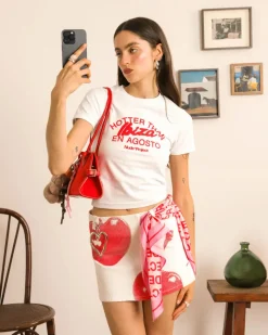 Nude Project Cherry White Skirt Outlet