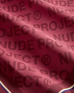 Nude Project Classic Handkerchief Logo Burgundy New