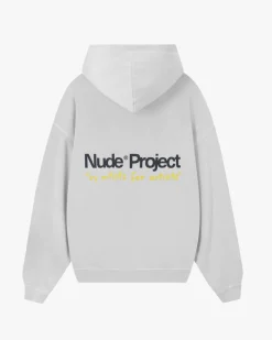 Nude Project Cult Hoodie Washed Light Grey Outlet