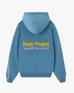 Nude Project Cult Hoodie Washed Stone Blue Online