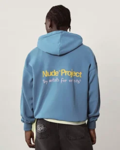 Nude Project Cult Hoodie Washed Stone Blue Online