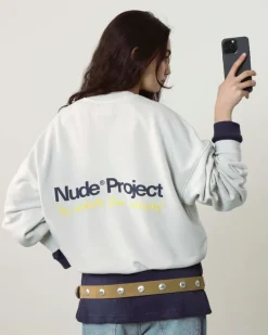 Nude Project Cult Sweatshirt Washed Light Grey Fashion
