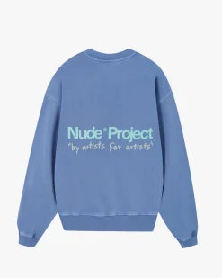 Nude Project Cult Sweatshirt Washed Stone Blue Sale