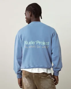 Nude Project Cult Sweatshirt Washed Stone Blue Sale