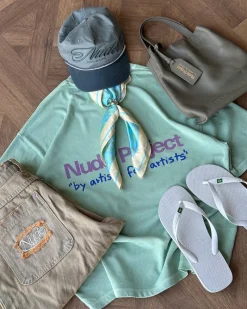 Nude Project Cult Tee Washed Green Sale