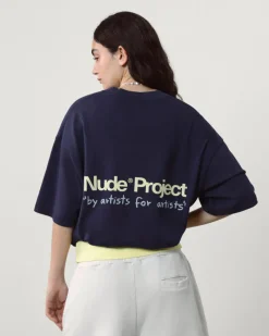 Nude Project Cult Tee Washed Navy Clearance