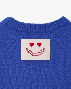 Nude Project Cutie Apple Knit Vest Blue New