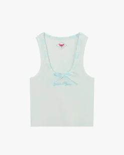 Nude Project Cutie Bow Tank Top Blue Clearance