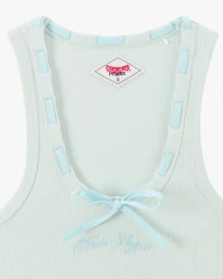 Nude Project Cutie Bow Tank Top Blue Clearance