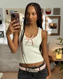 Nude Project Cutie Bow Tank Top Pink Clearance