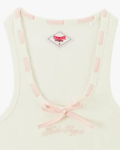 Nude Project Cutie Bow Tank Top Pink Clearance