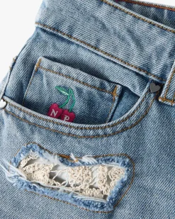 Nude Project Denim Shorts Lace Best