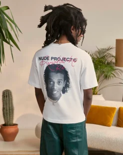 Nude Project Face Tee White New