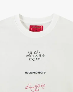 Nude Project Face Tee White New