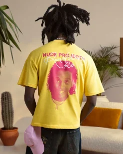Nude Project Face Tee Yellow New