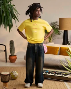 Nude Project Face Tee Yellow New