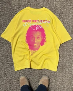 Nude Project Face Tee Yellow New