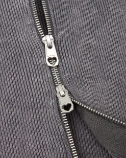 Nude Project First Class Zip-Up Knit Cardigan Ash New