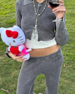 Nude Project First Class Zip-Up Knit Cardigan Ash New