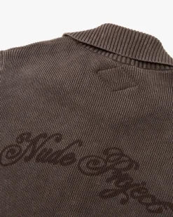 Nude Project First Class Zip-Up Knit Cardigan Brown Outlet