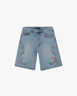 Nude Project Flowers Denim Shorts Hot