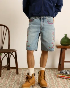 Nude Project Flowers Denim Shorts Hot