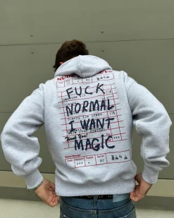Nude Project Fuck Normal Hoodie Grey Melange Best