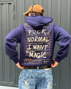 Nude Project Fuck Normal Hoodie Navy Fashion