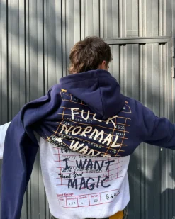 Nude Project Fuck Normal Hoodie Navy Fashion