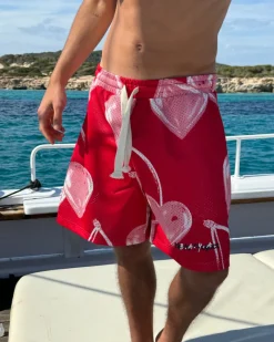 Nude Project Gigi Mesh Short Red New