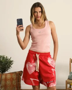 Nude Project Gigi Mesh Short Red New