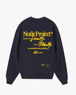 Nude Project Global Soon Sweatshirt Navy Clearance