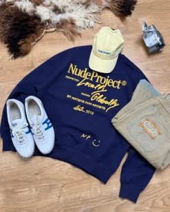 Nude Project Global Soon Sweatshirt Navy Clearance