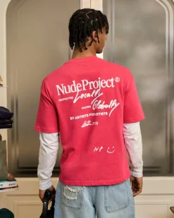 Nude Project Global Soon Tee Raspberry New